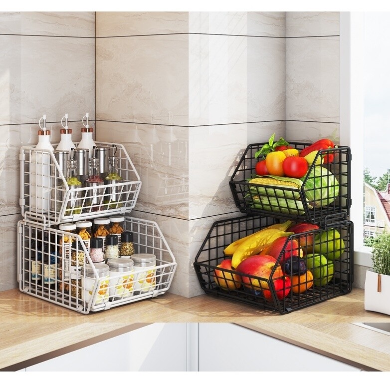 清倉收纳神器家用廚房客廳雙層收纳置物架上下一套